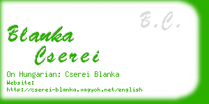blanka cserei business card